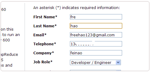 Amazon AWS填写申请